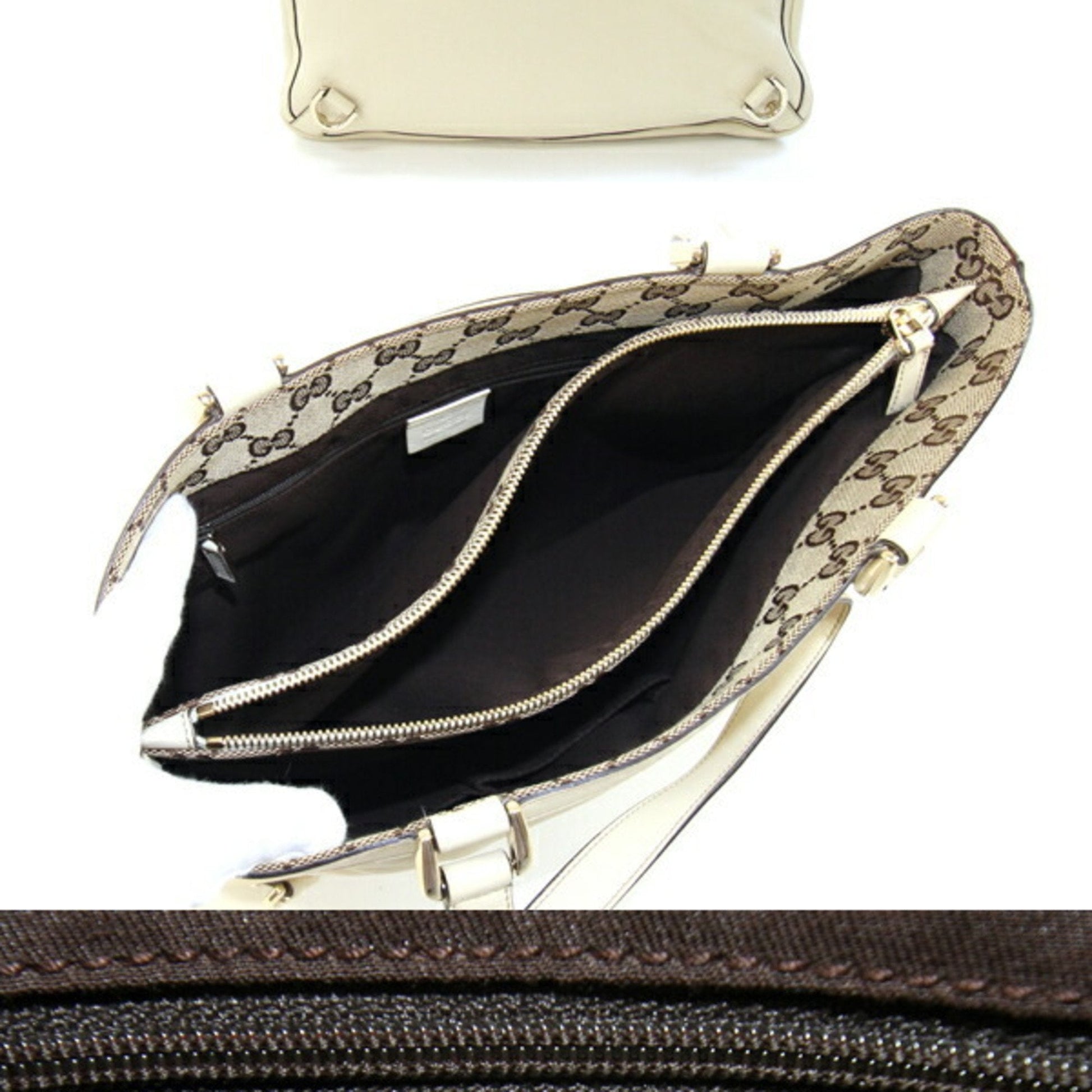 Gucci Abbey Ivory Leather Tote Bag