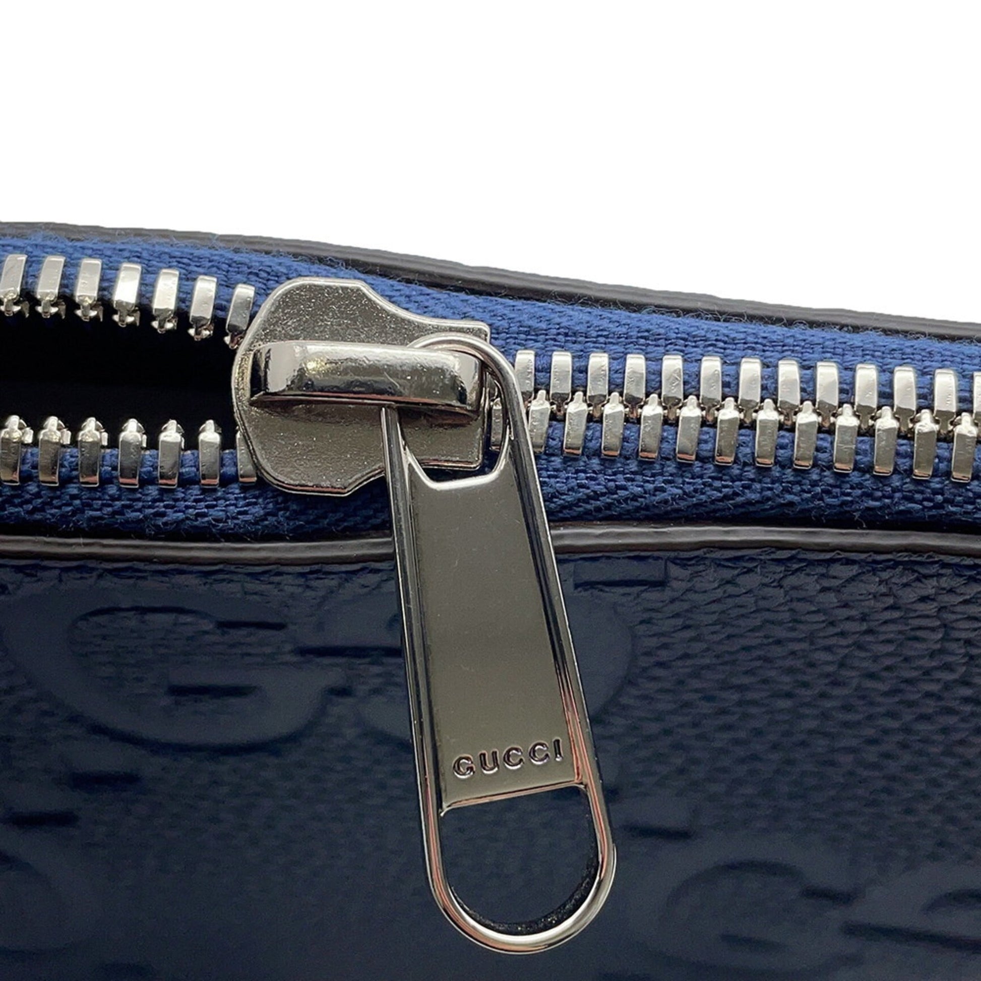 Gucci Navy Leather Clutch Bag Messenger Bag Shoulder Bag