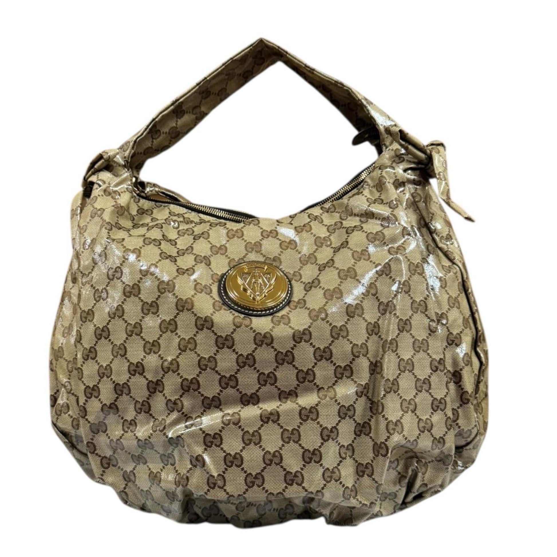 Gucci Beige Gg Crystal Handbag