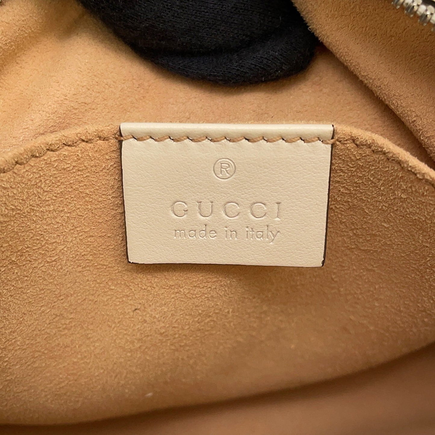Gucci Beige Red Color White Leather Shoulder Bag