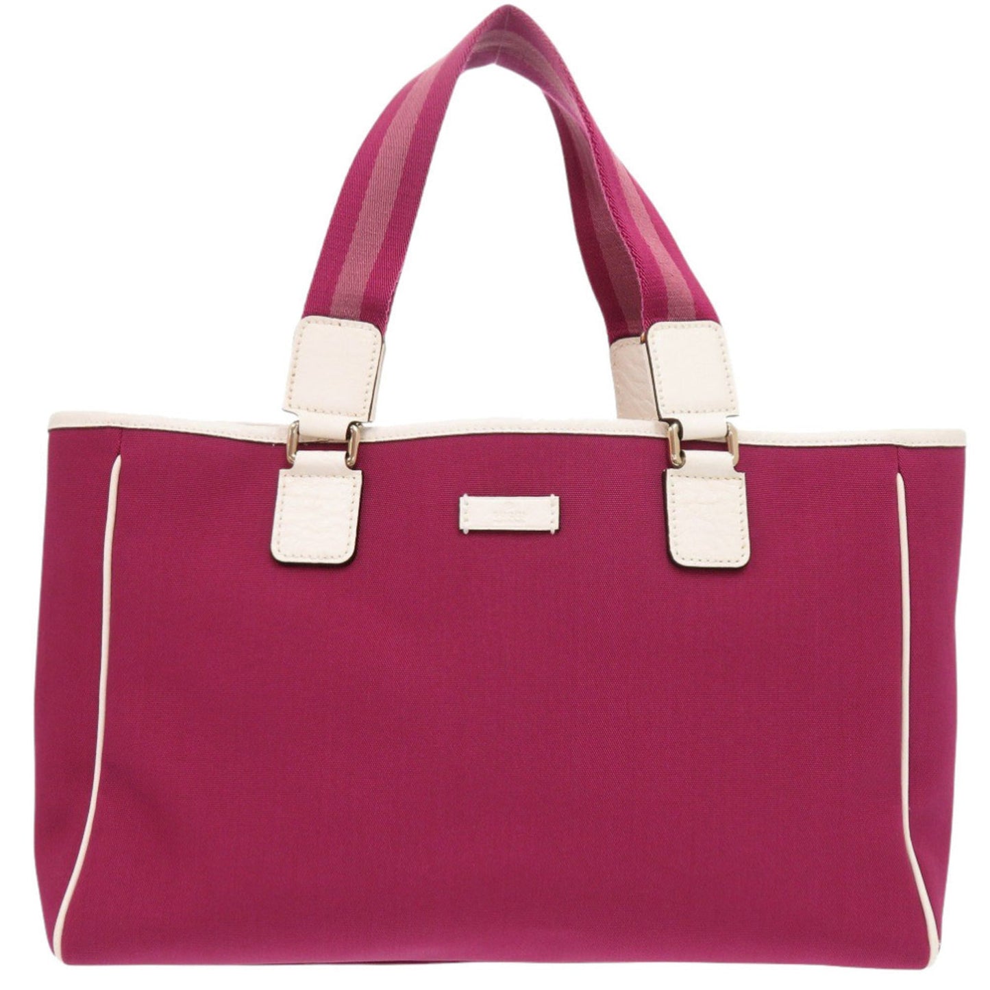 Gucci White Wine Canvas Tote Bag