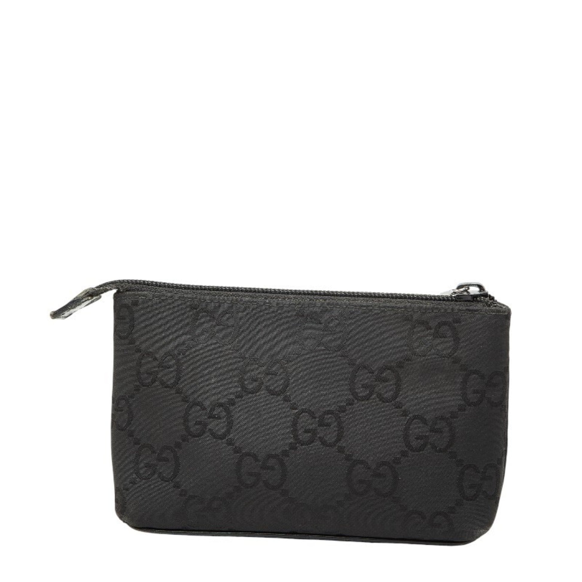 Gucci Black Nylon Leather Pouch