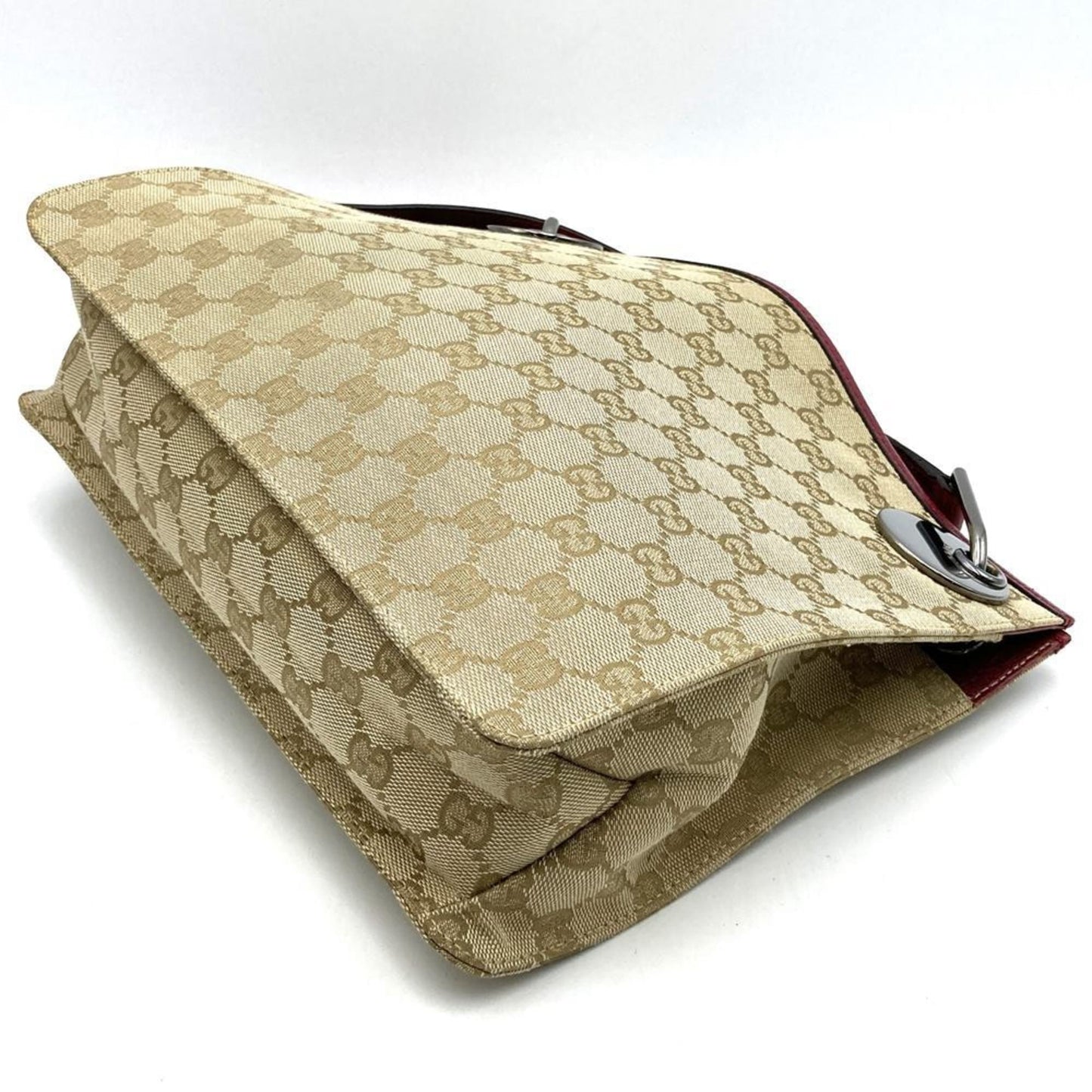 Gucci Gg Canvas Beige Gg Canvas Leather Shoulder Bag