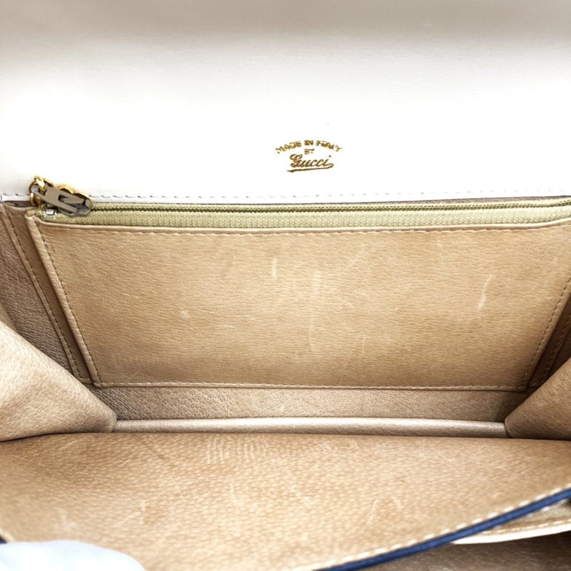 Gucci White Leather Shoulder Bag