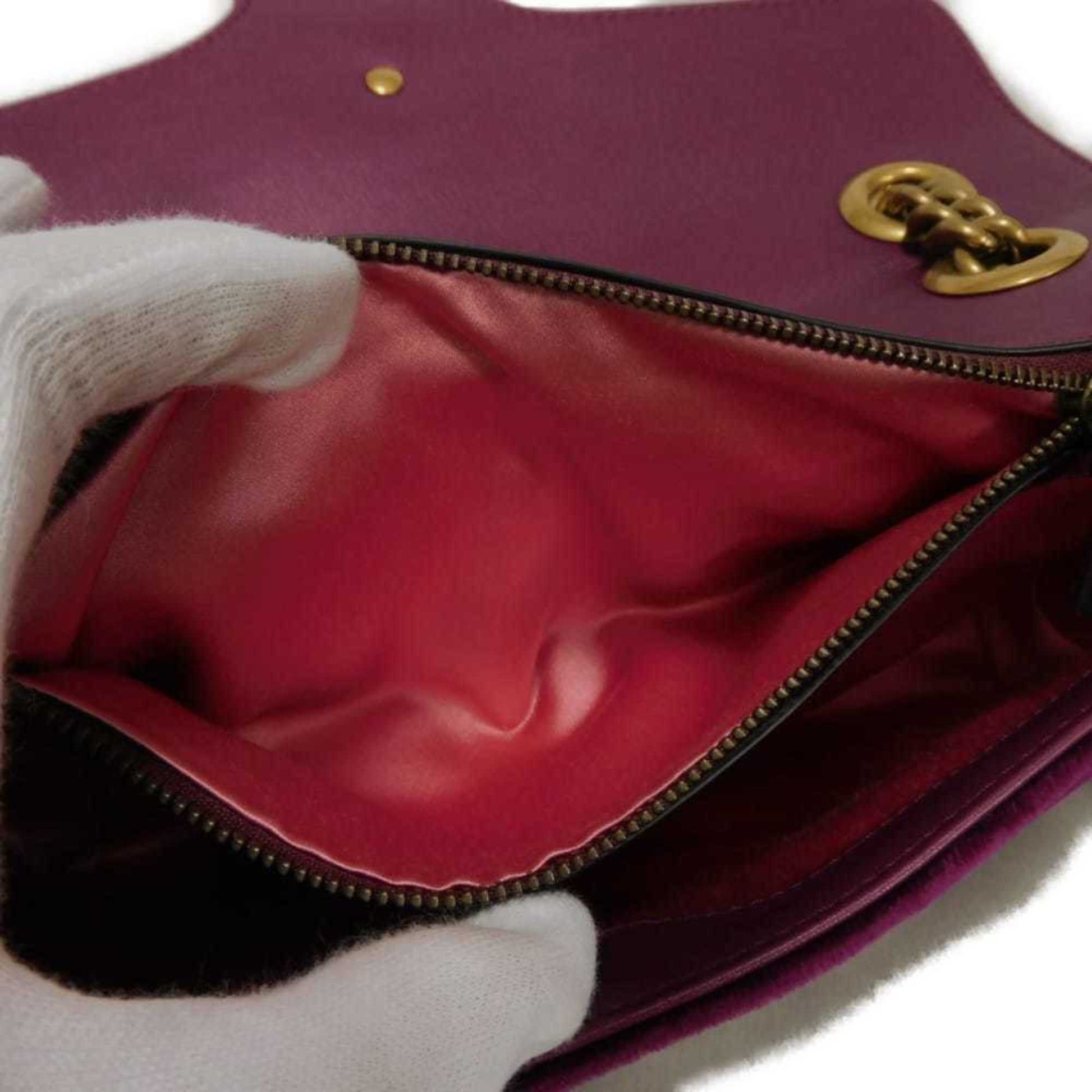Gucci Purple Velvet Shoulder Bag