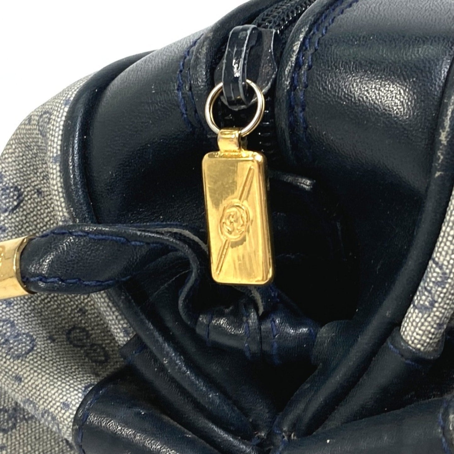 Gucci Navy Pvc Leather Pochette Shoulder Bag