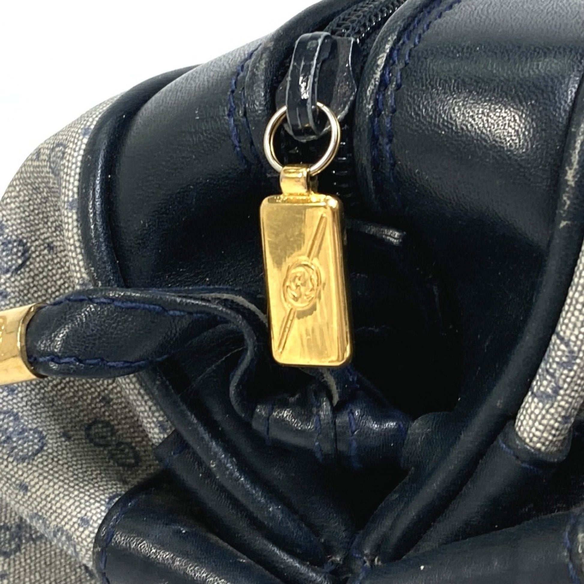 Gucci Navy Pvc Leather Pochette Shoulder Bag