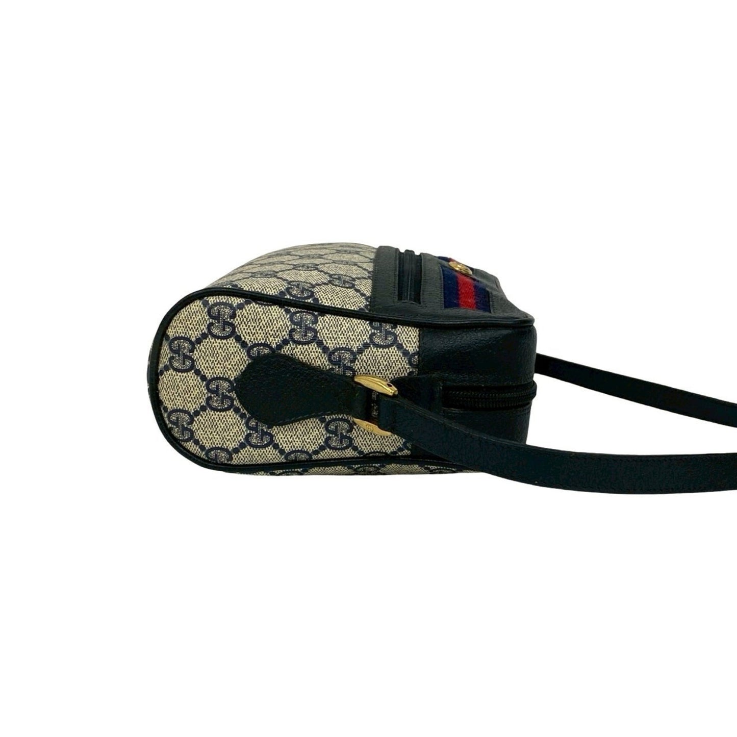 Gucci Navy Red Color Leather Pvc Pochette Shoulder Bag