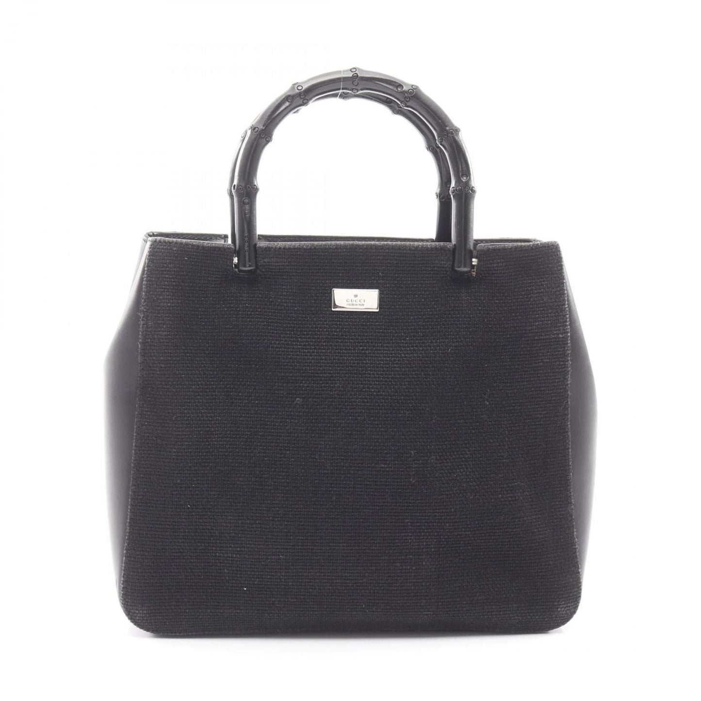 Gucci Black Canvas Leather Handbag