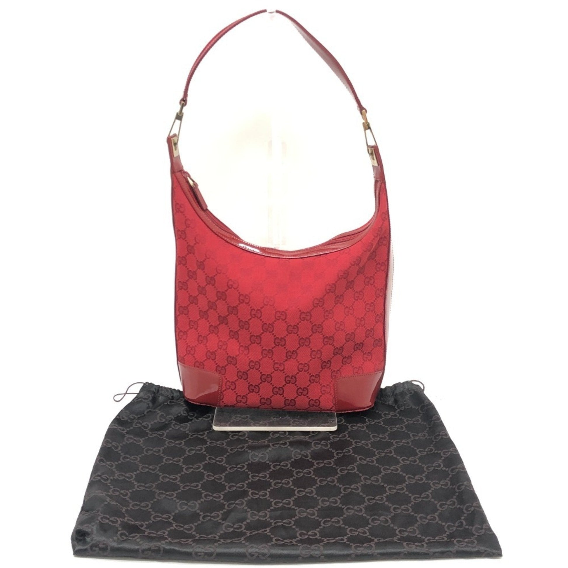 Gucci Gg Canvas Red Color Gg Canvas Handbag Shoulder Bag