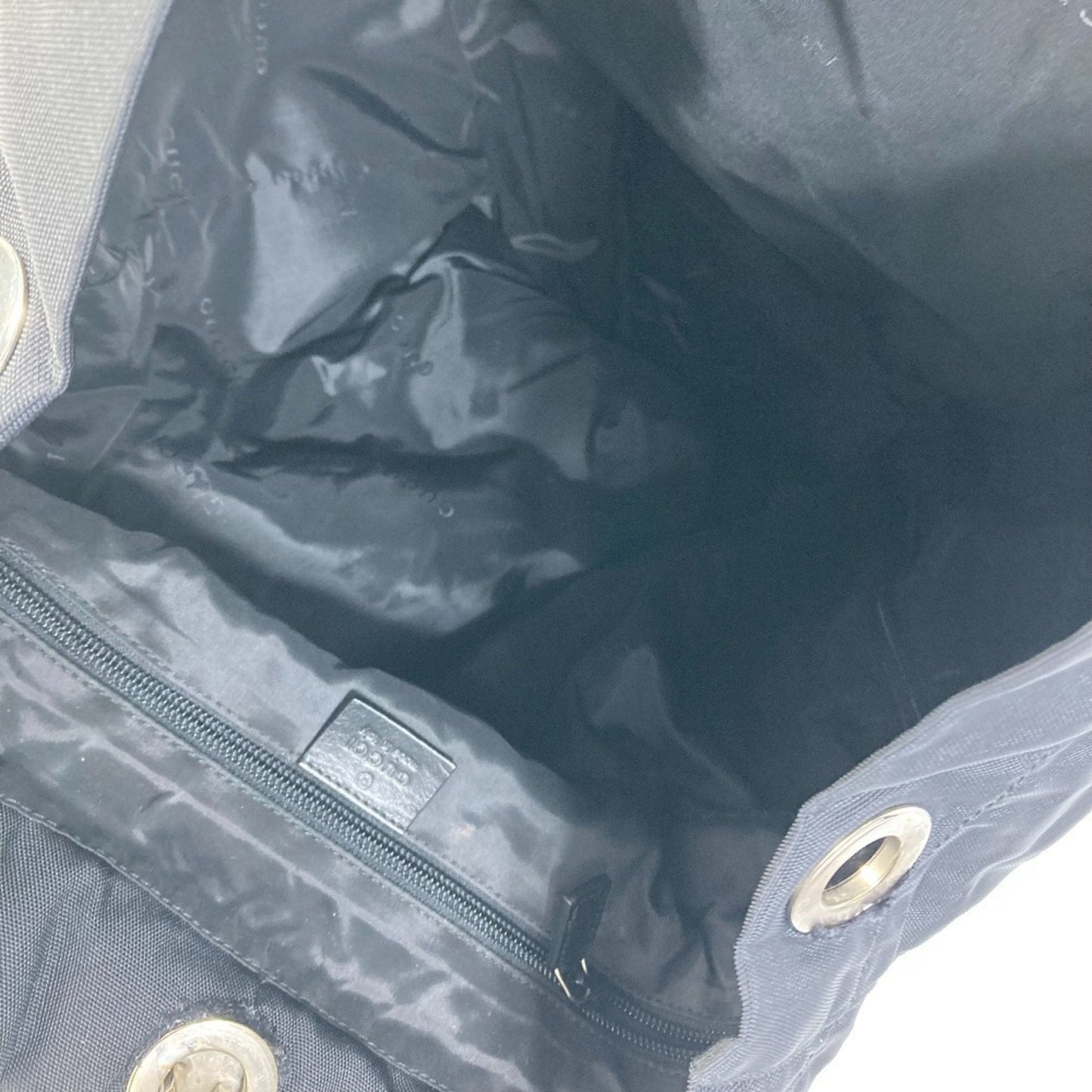 Gucci Black Nylon Leather Backpack