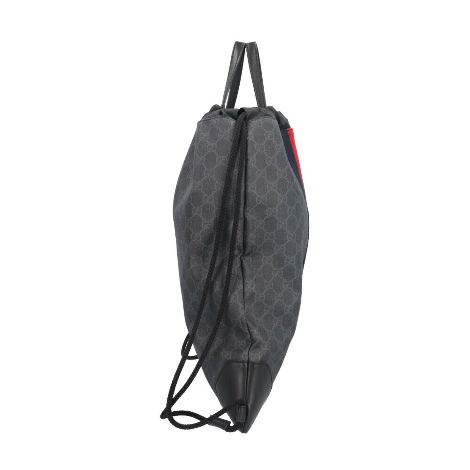 Gucci Black Navy Red Color Gg Supreme Backpack