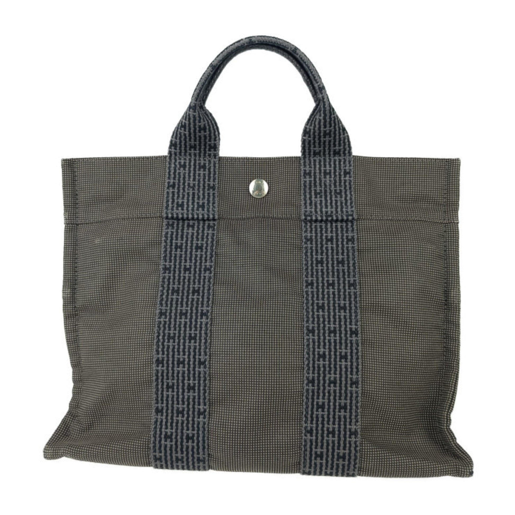 Hermes Handbag Tote Bag Canvas Gray Tote Bag 3