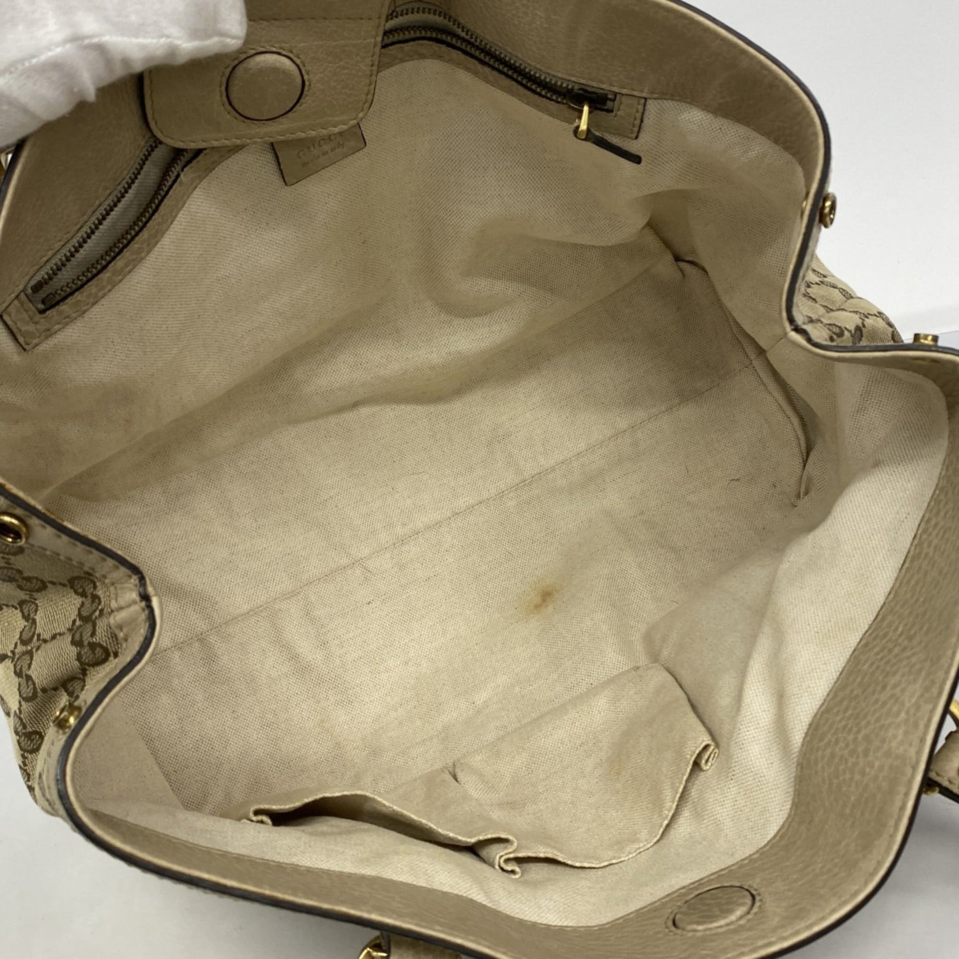 Gucci Beige Canvas Tote Bag