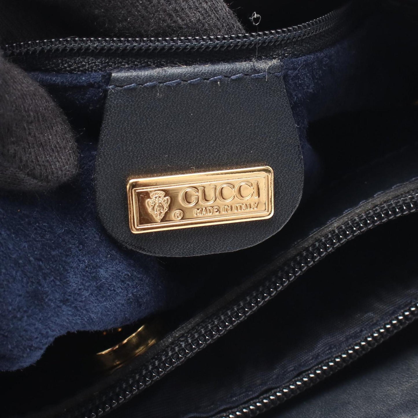 Gucci Navy Leather Shoulder Bag