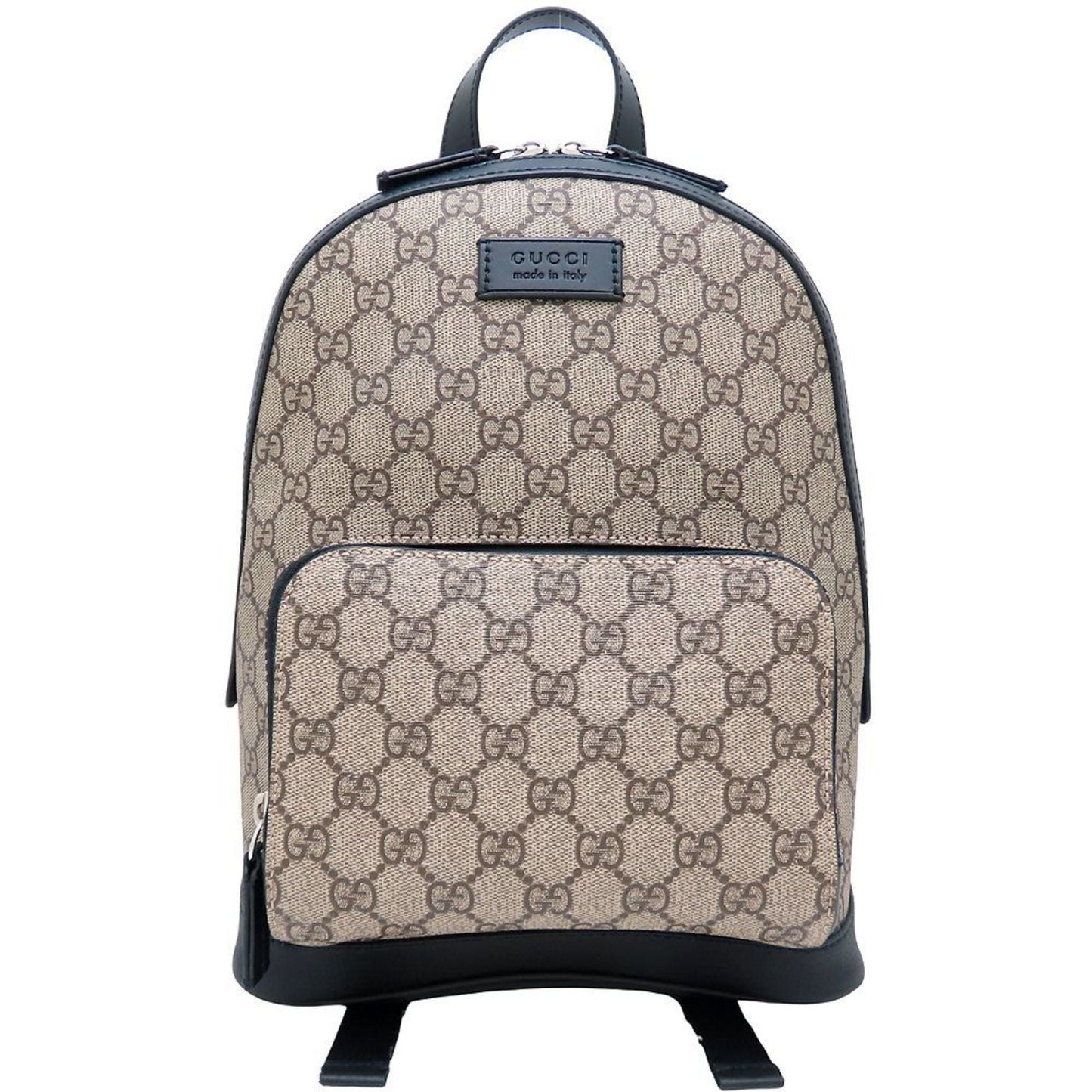 Gucci Beige Black Gg Supreme Leather Backpack