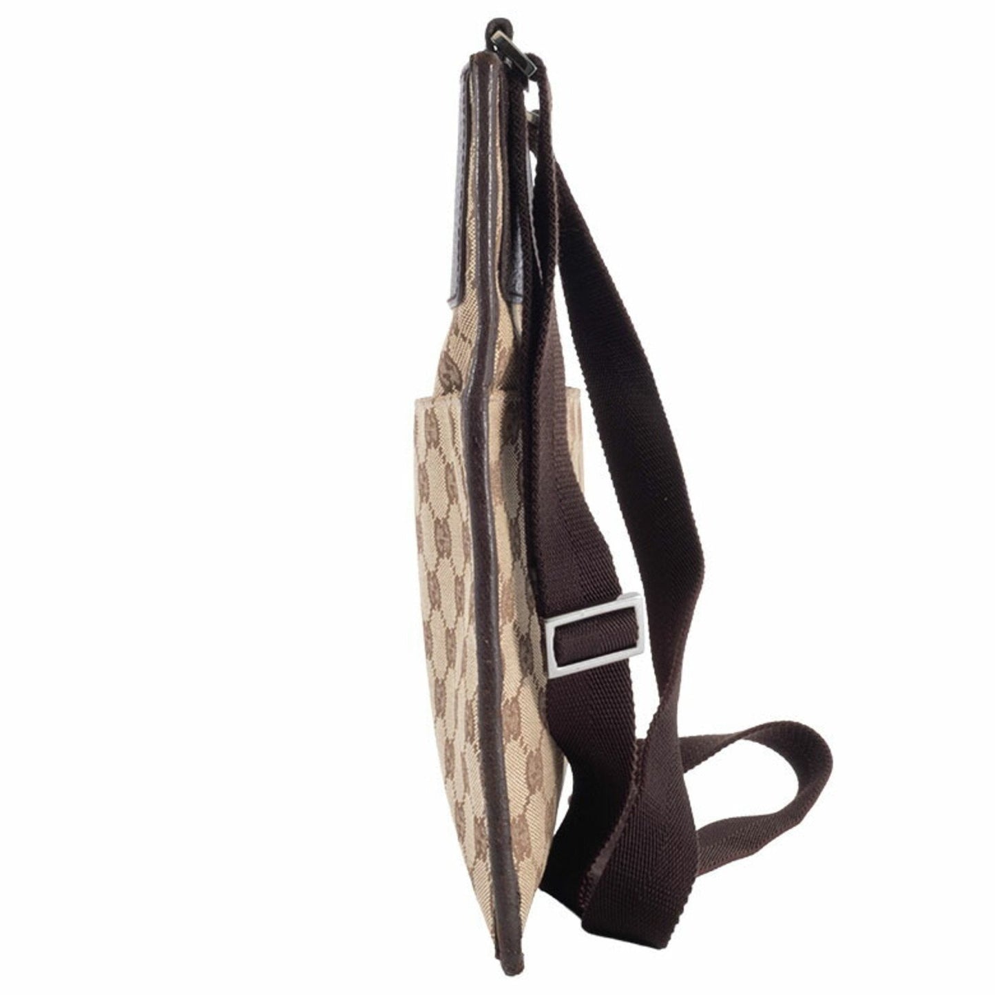 Gucci Gg Canvas Beige Brown Gg Canvas Leather Shoulder Bag