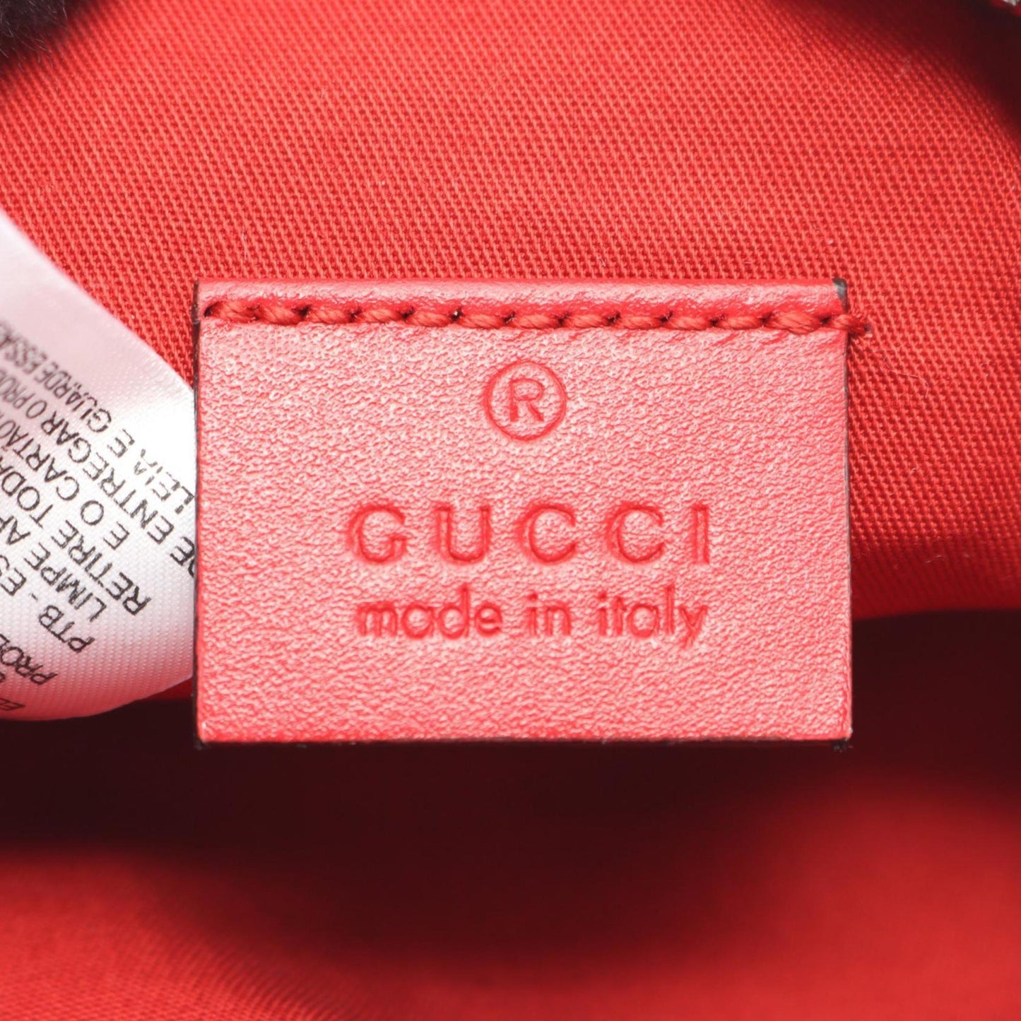 Gucci Red Color White Canvas Leather Fanny Pack
