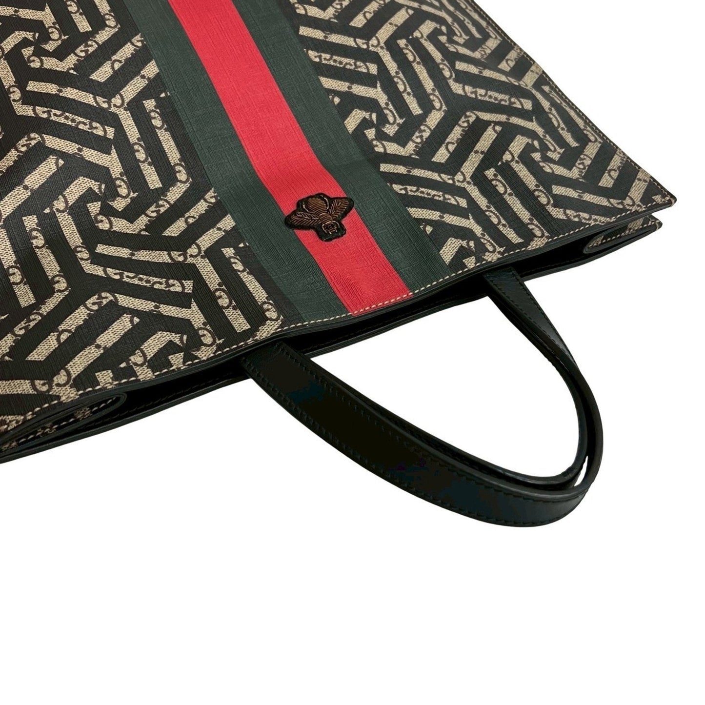 Gucci Black Brown Green Red Color Pvc Leather Handbag Shoulder Bag Tote Bag