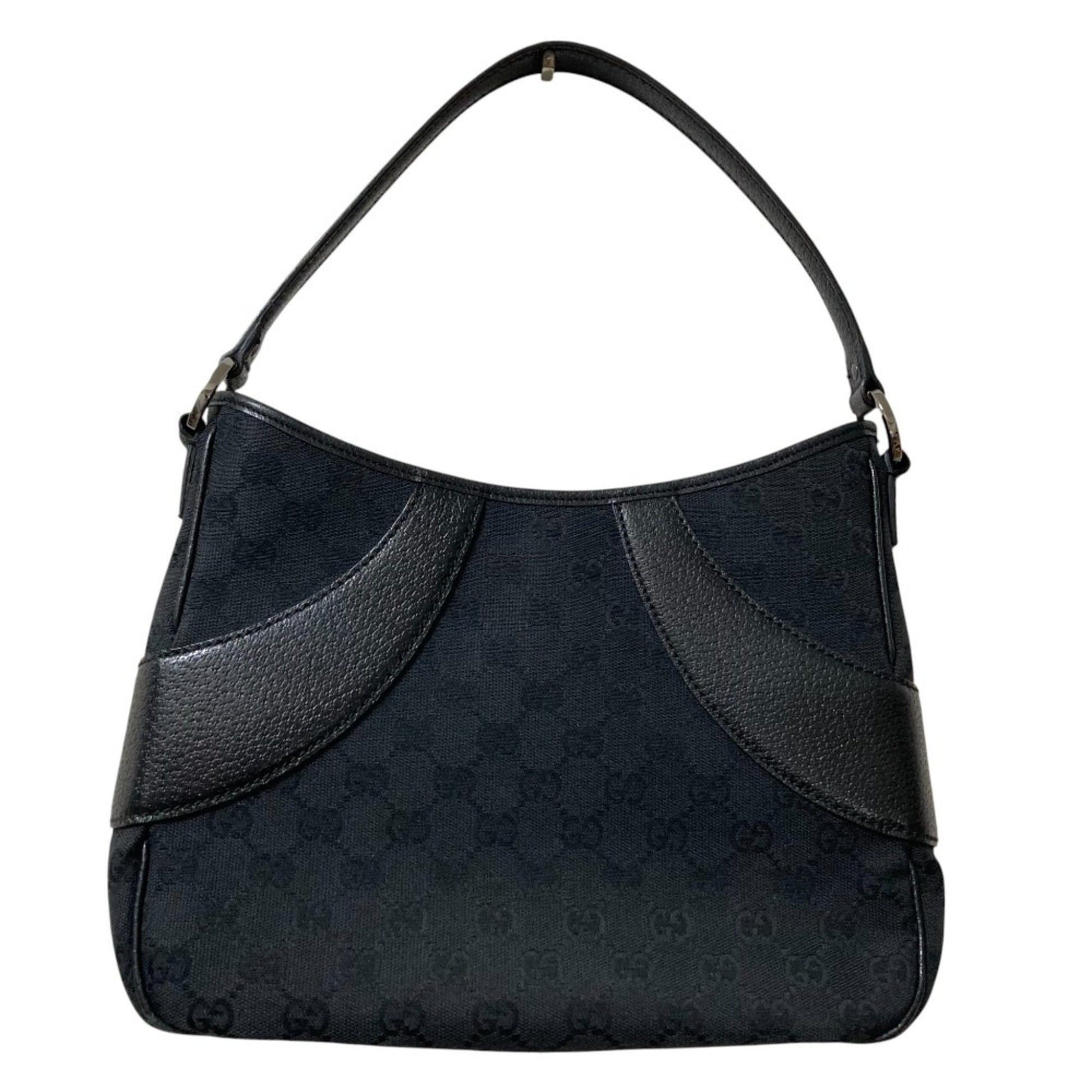 Gucci Black Gg Canvas Handbag