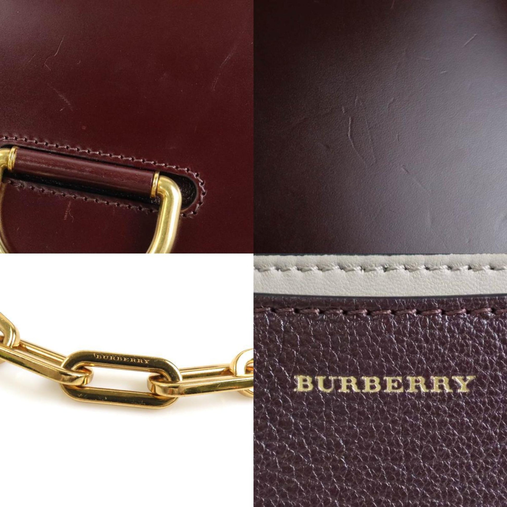 Burberry Bordeaux Shoulder Bag Leather Shoulder Bag 1