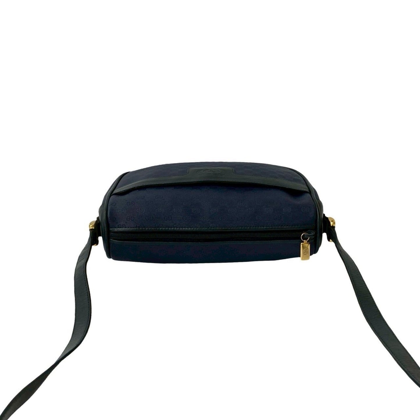 Gucci Black Navy Leather Pvc Pochette Shoulder Bag