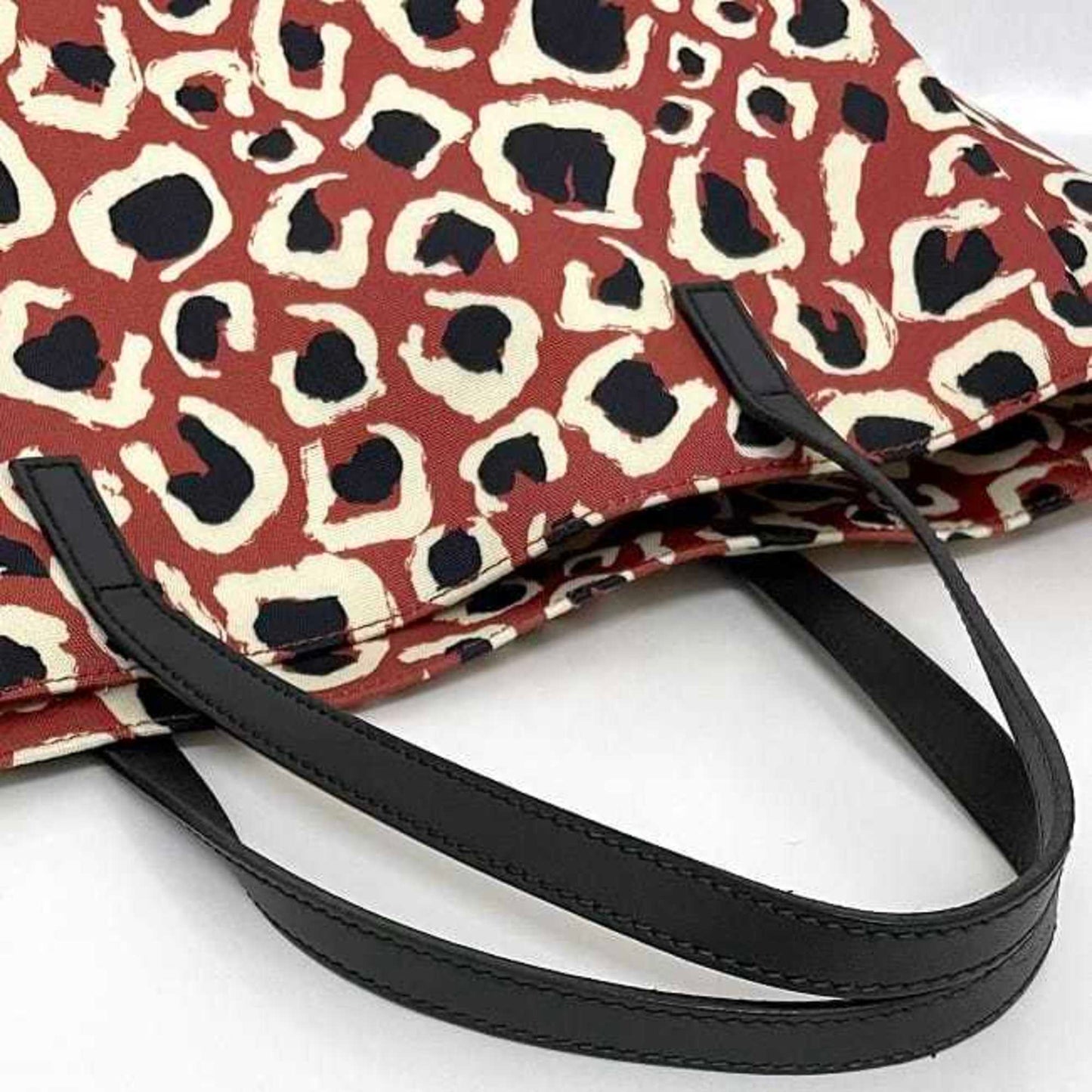 Gucci Black Red Color Canvas Leather Handbag Tote Bag