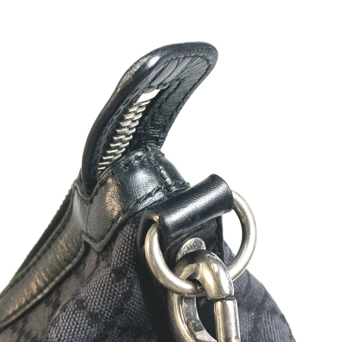 Gucci Diamante Black Gray Canvas Shoulder Bag