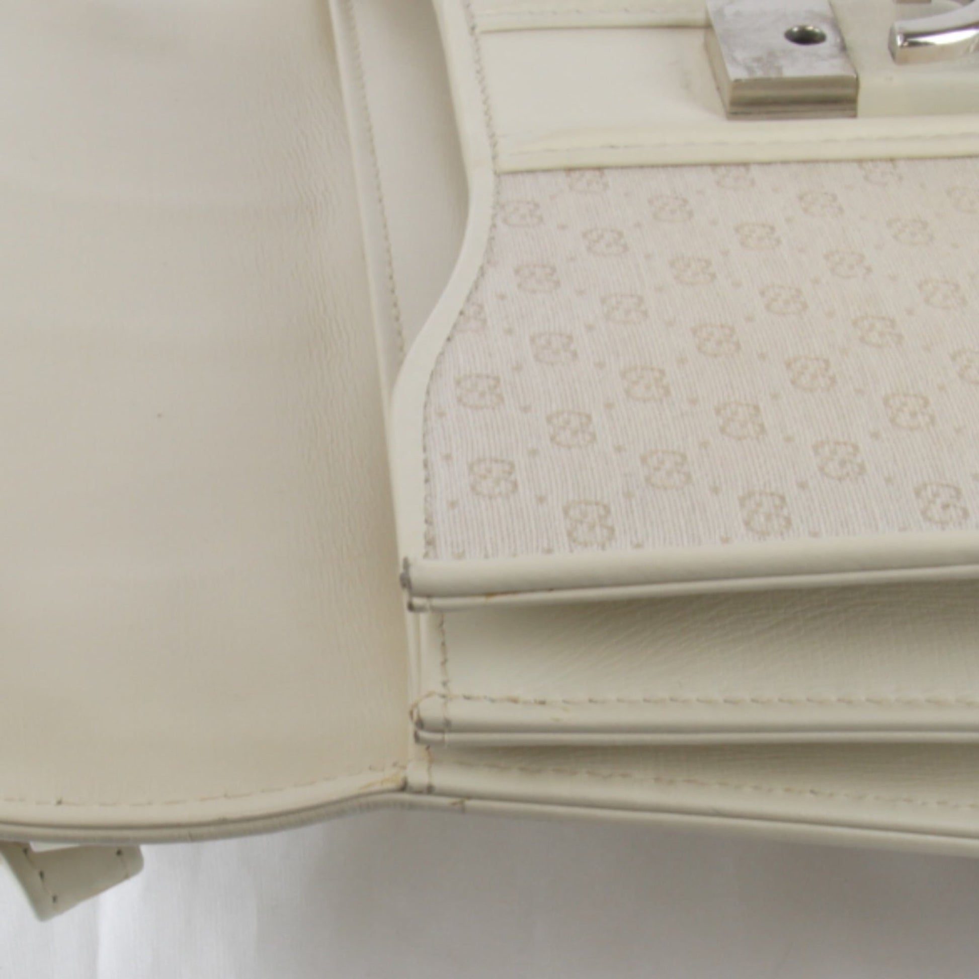 Gucci Microguccissima White Canvas Leather Shoulder Bag