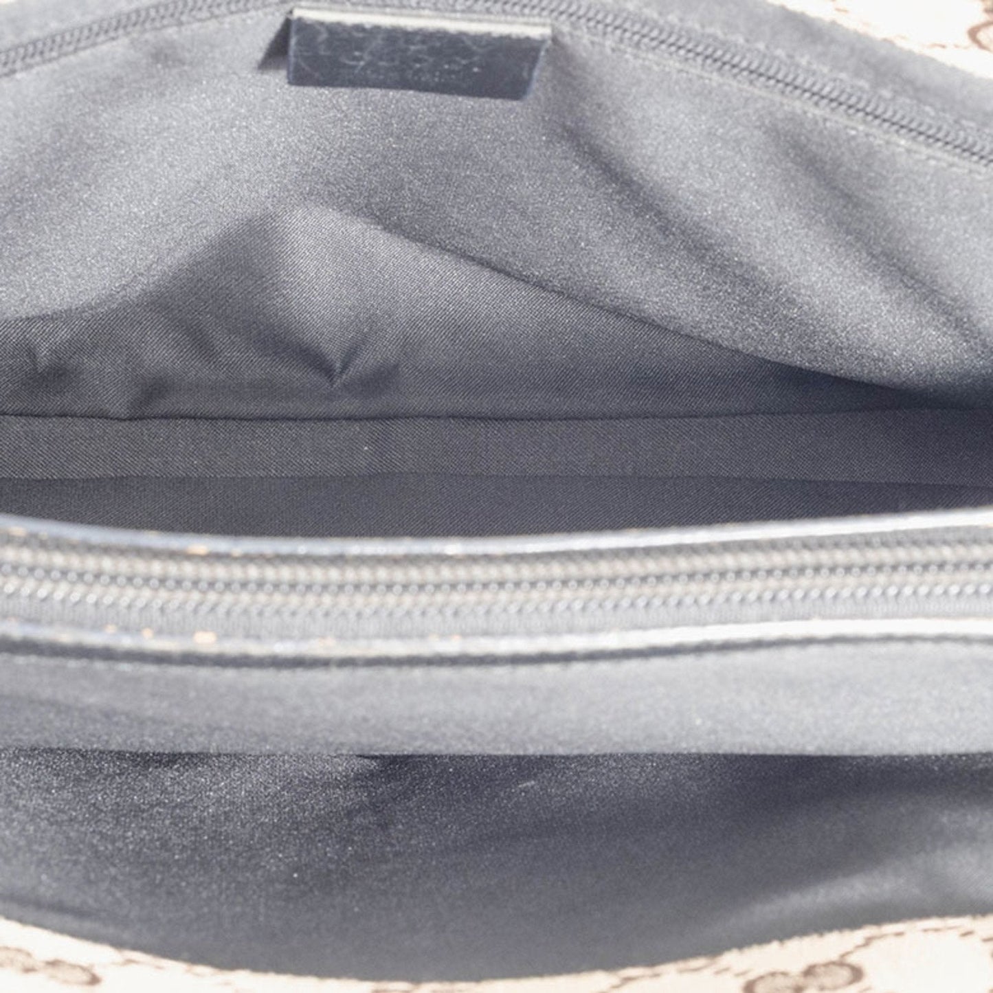 Gucci Beige Black Bamboo Canvas Handbag