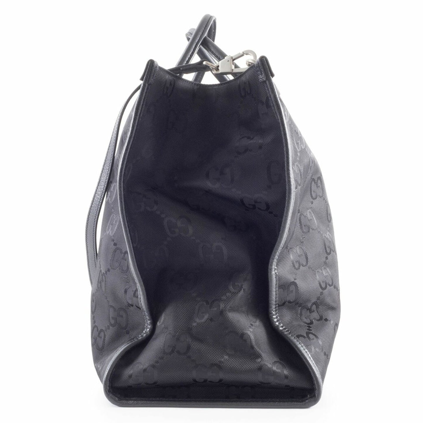 Gucci Black Nylon Leather Tote Bag