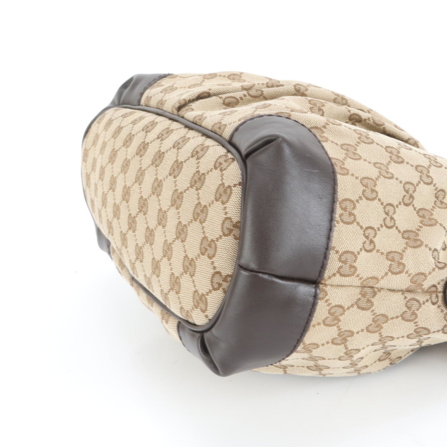 Gucci Brown Leather Canvas Shoulder Bag