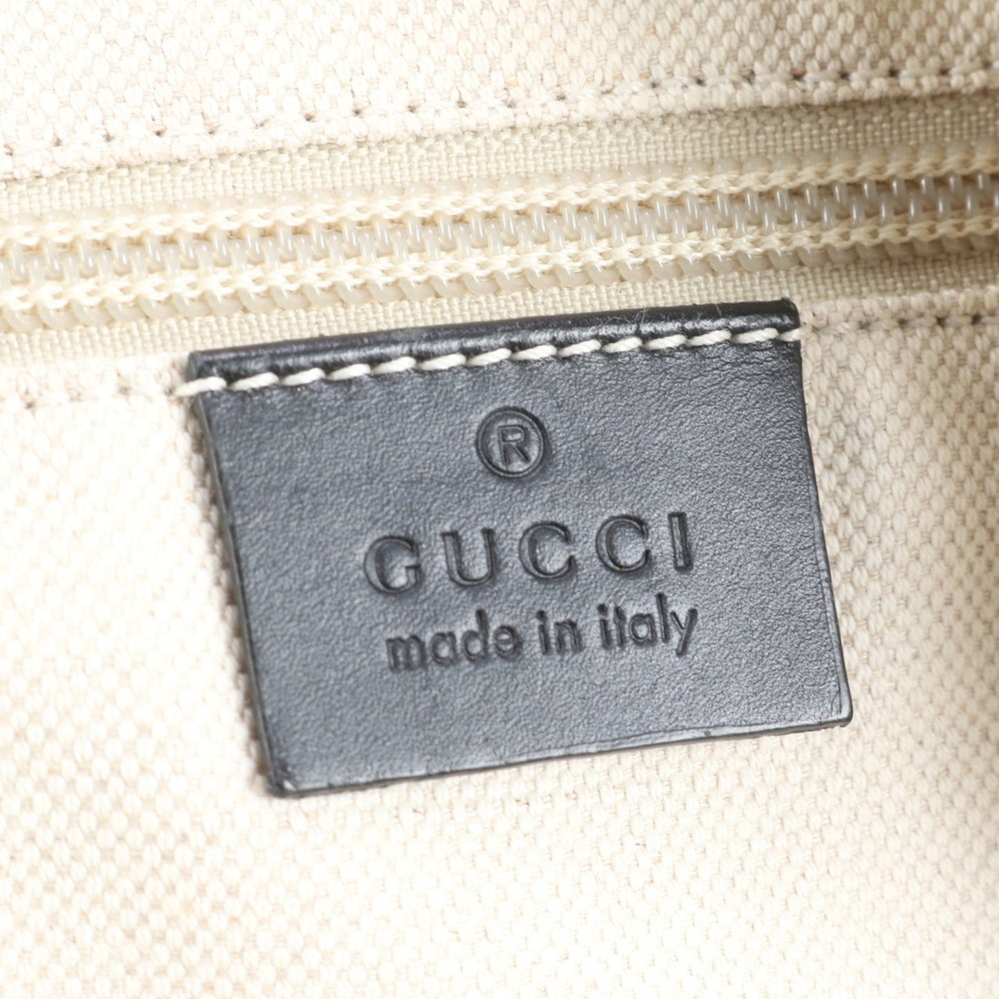 Gucci Black Leather Canvas Backpack Shoulder Bag