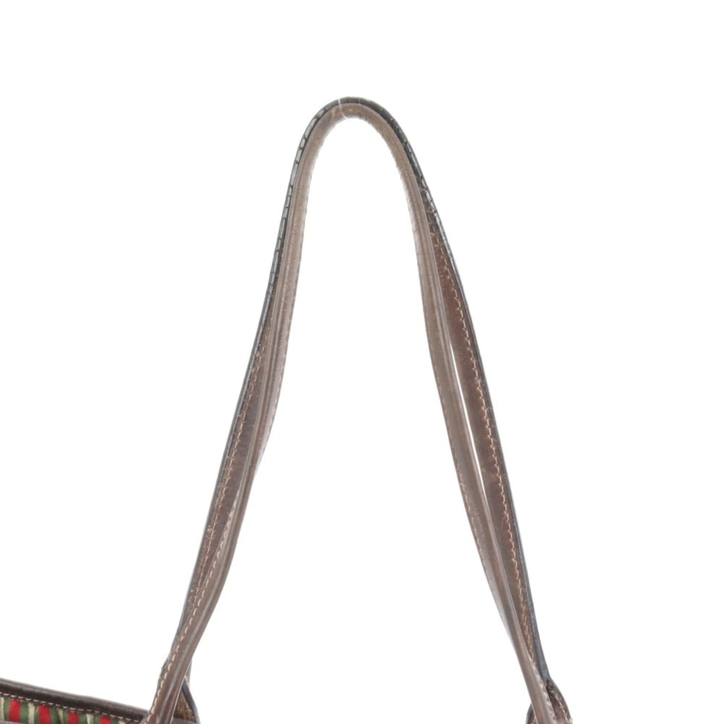 Gucci Brown Leather Canvas Tote Bag
