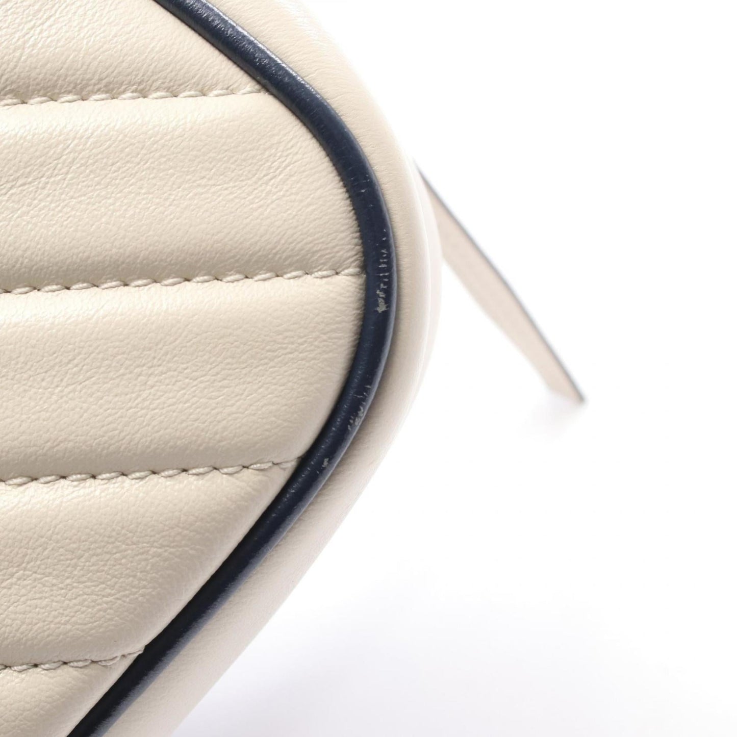 Gucci Navy White Leather Shoulder Bag