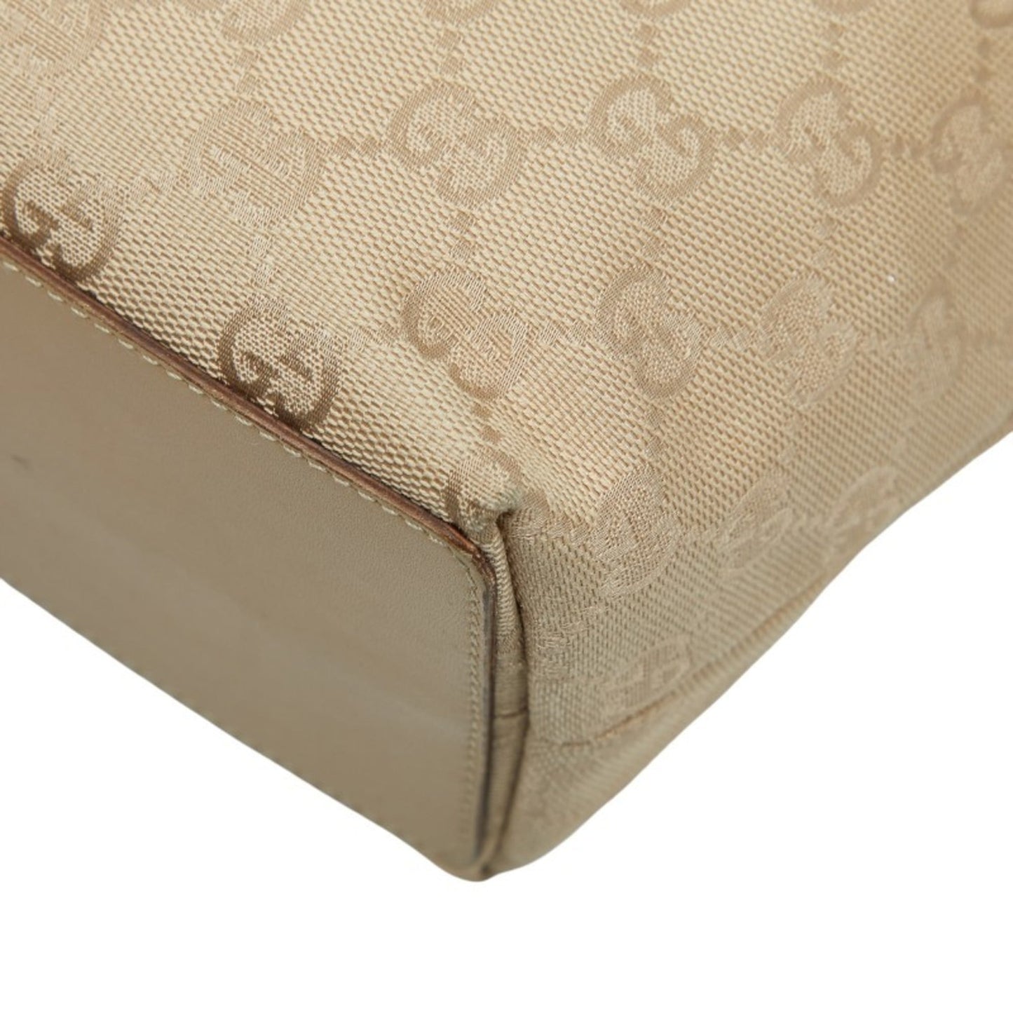 Gucci Beige Canvas Leather Handbag