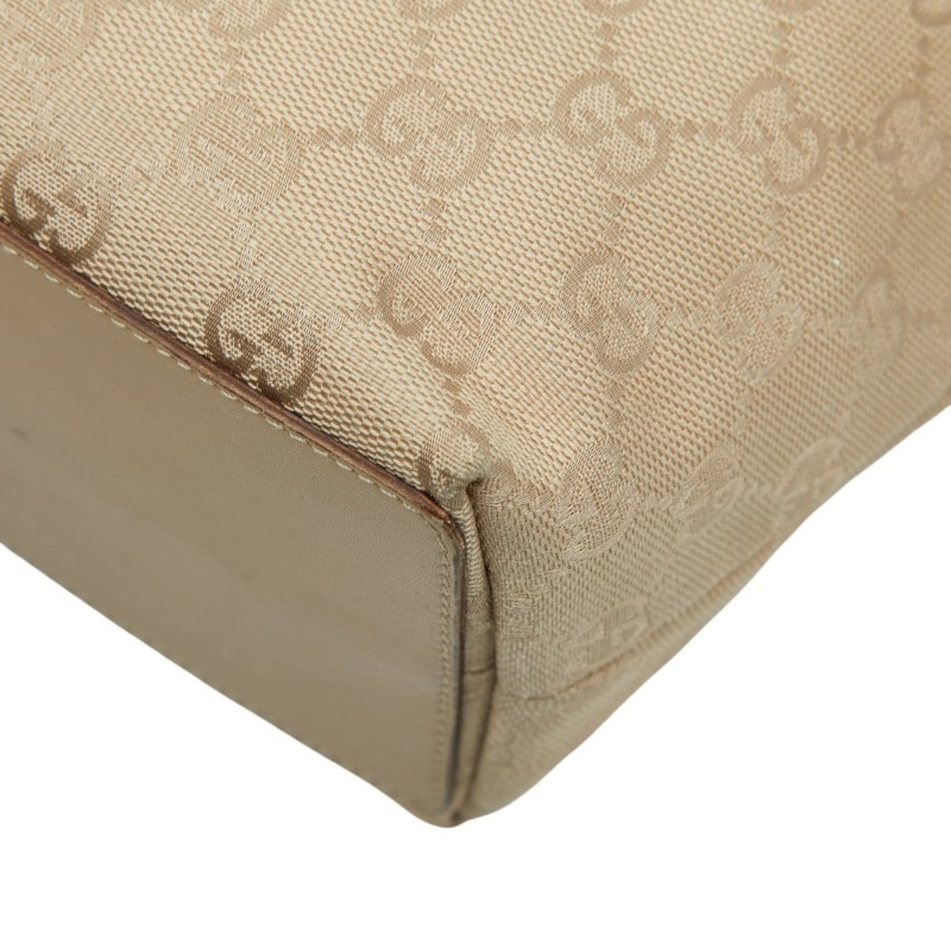 Gucci Beige Canvas Leather Handbag