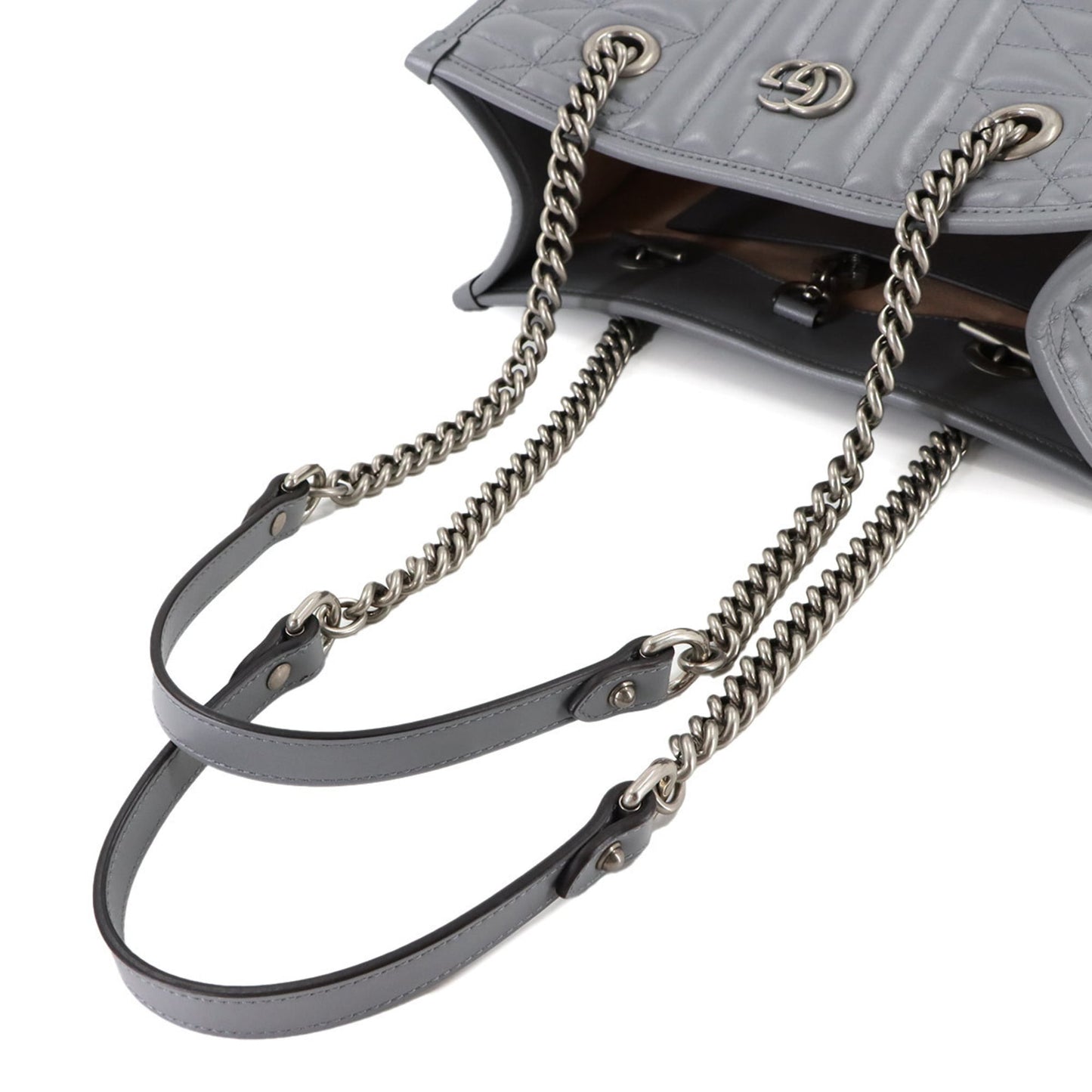 Gucci Gray Leather Tote Bag