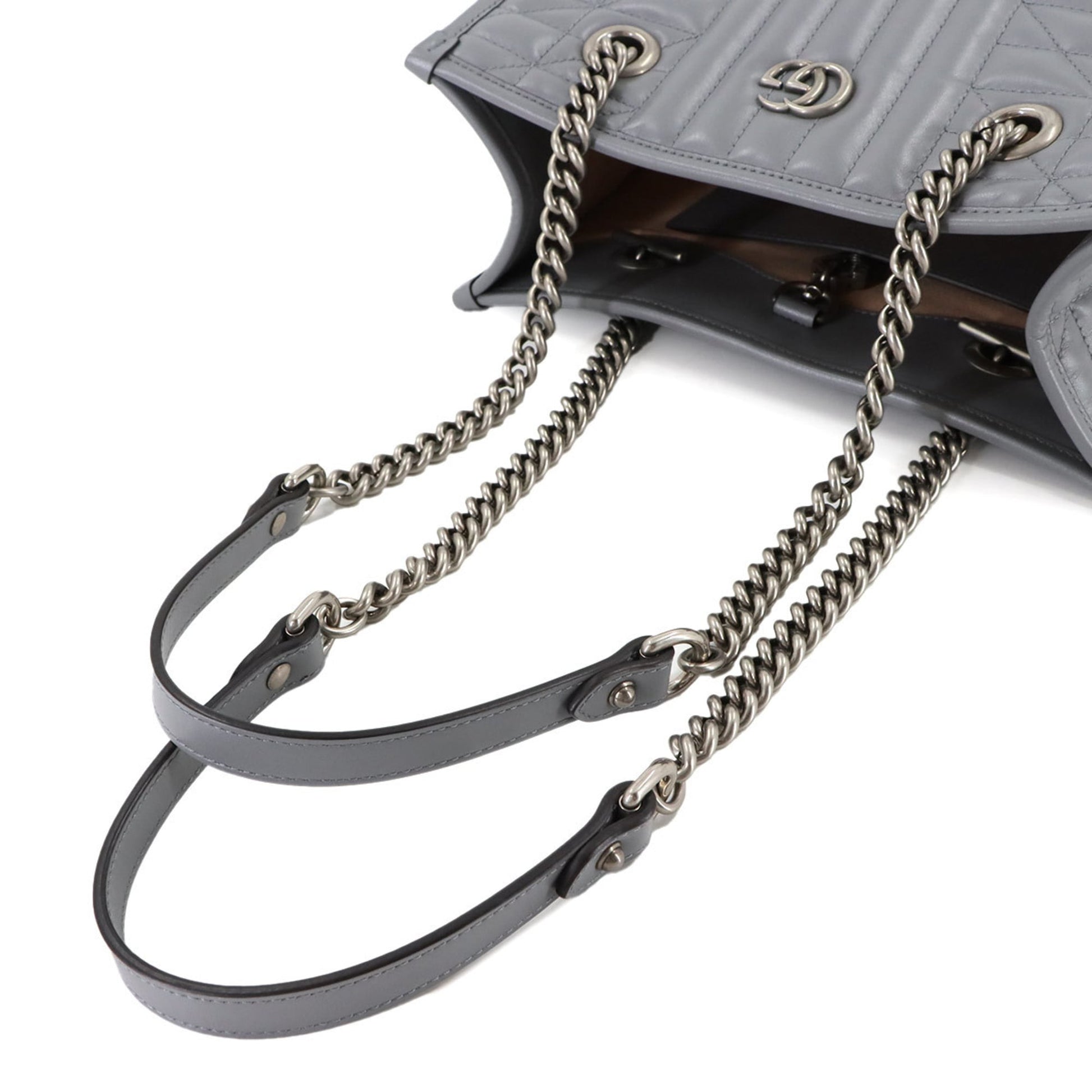 Gucci Gray Leather Tote Bag