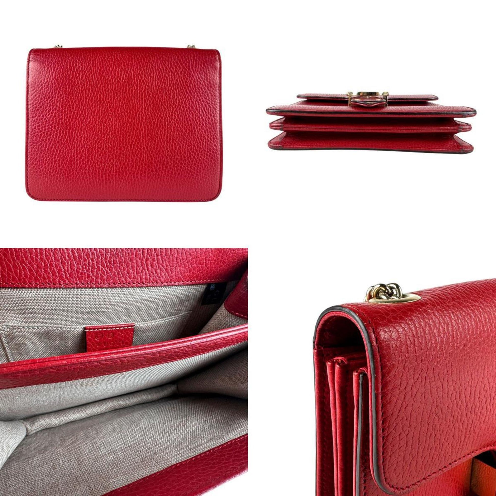 Gucci Red Color Leather Shoulder Bag