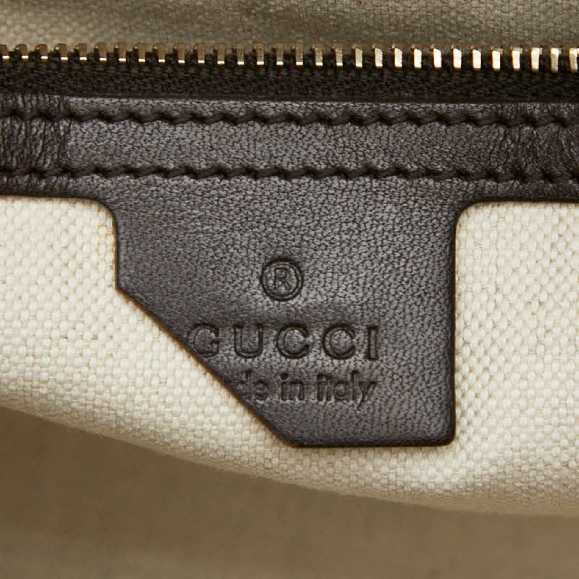 Gucci Beige Multi-Color Canvas Leather Handbag Shoulder Bag