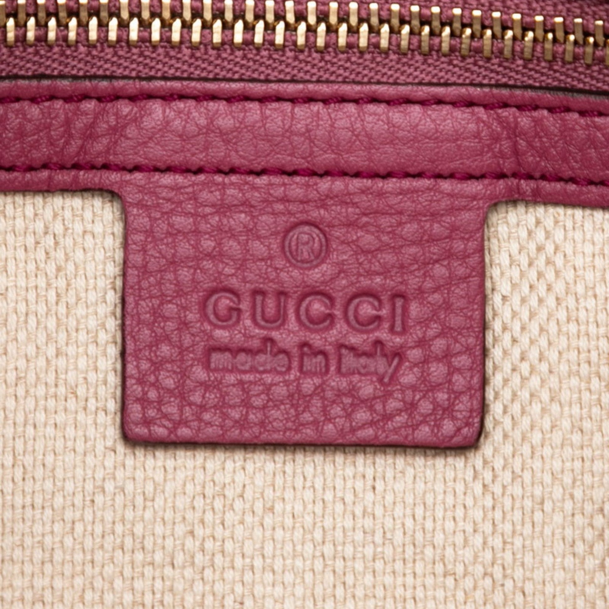 Gucci Purple Leather Shoulder Bag Tote Bag