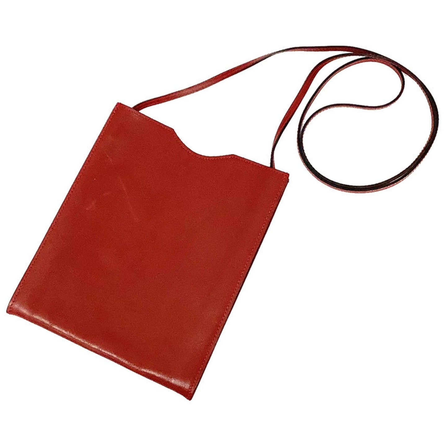 Hermes Onimaitou Bordeaux Color Box Calf Pochette Shoulder Bag Leather Calf Leather Red