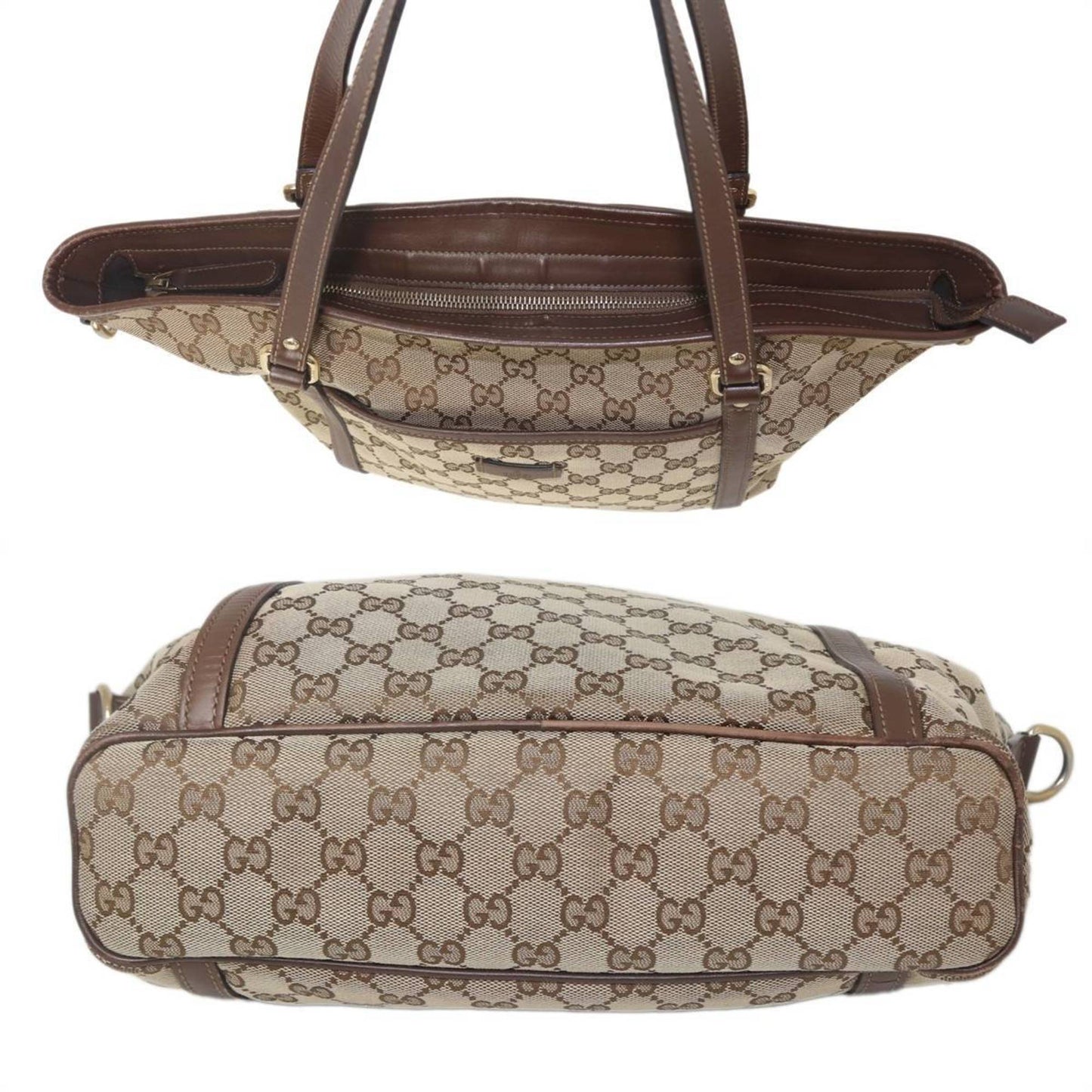 Gucci Beige Leather Tote Bag