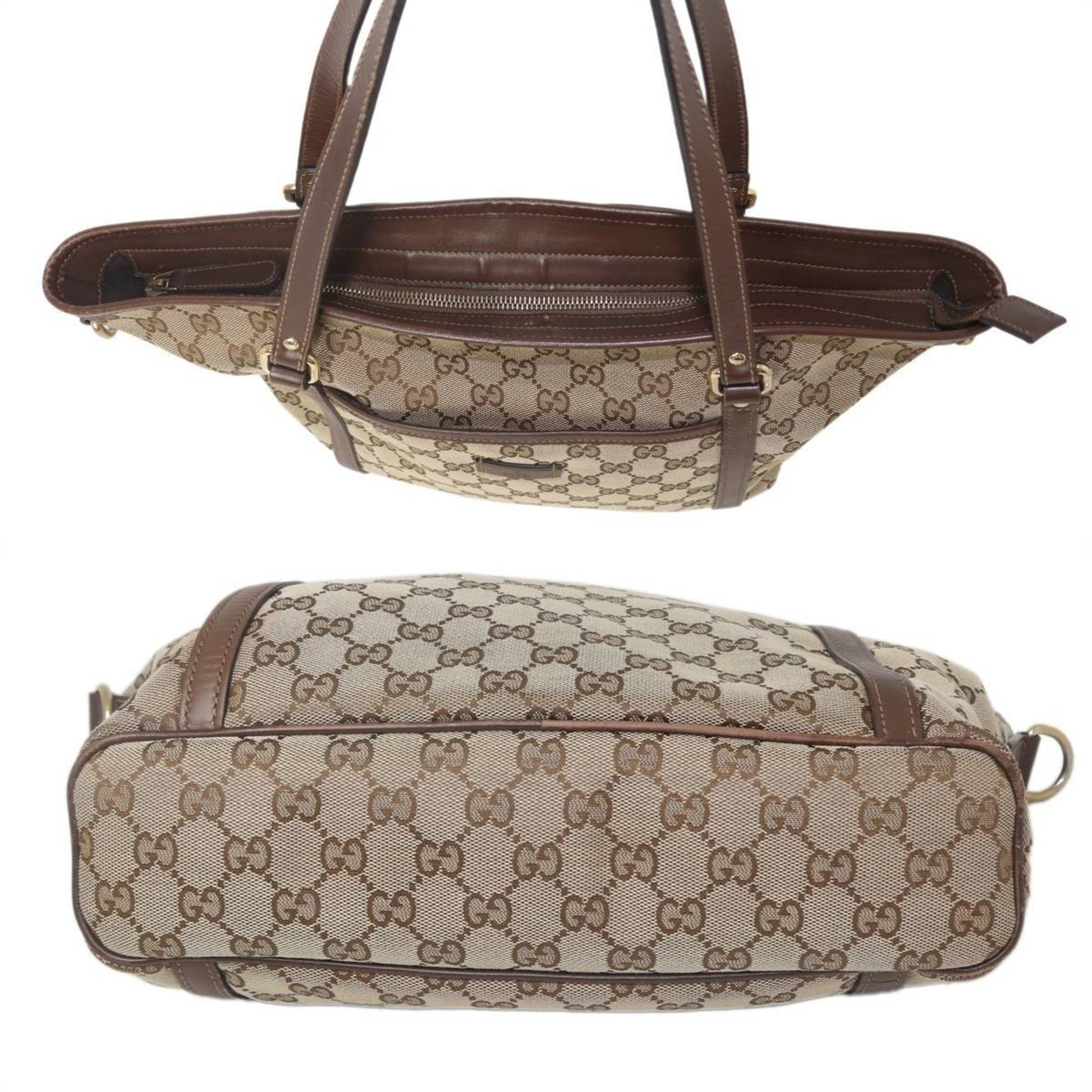 Gucci Beige Leather Tote Bag