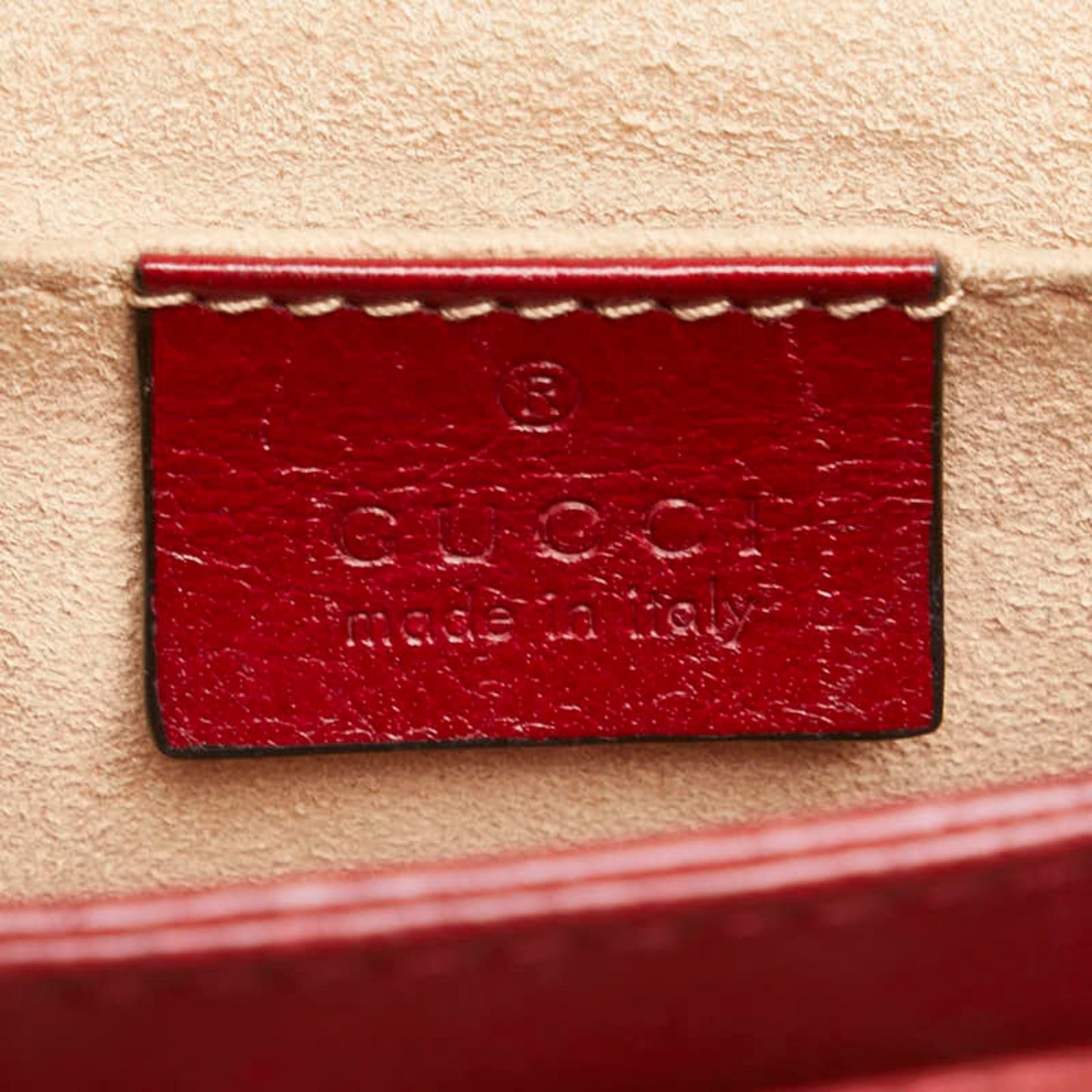 Gucci Navy Red Color Leather Suede Shoulder Bag