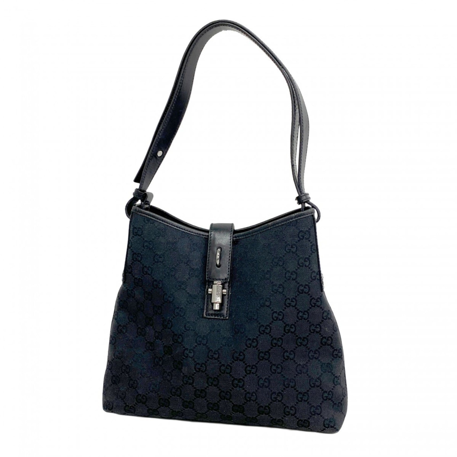 Gucci Black Gg Canvas Shoulder Bag