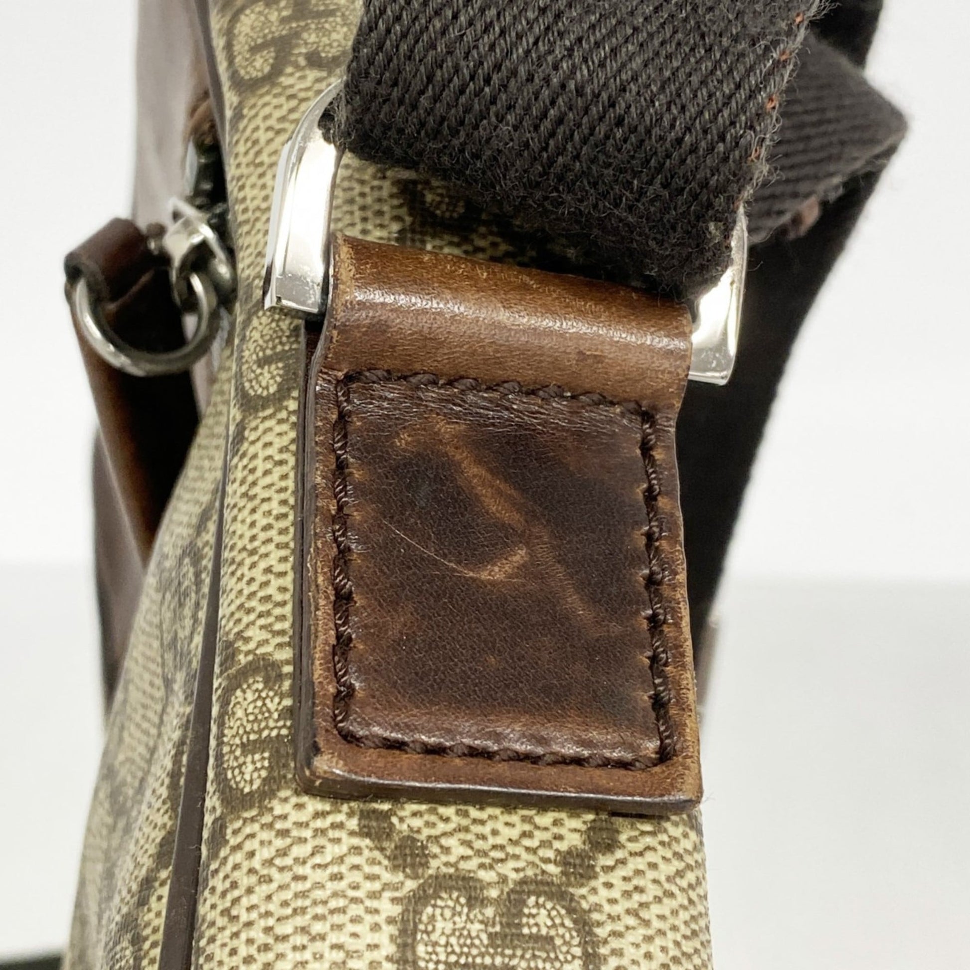 Gucci Beige Brown Pvc Shoulder Bag