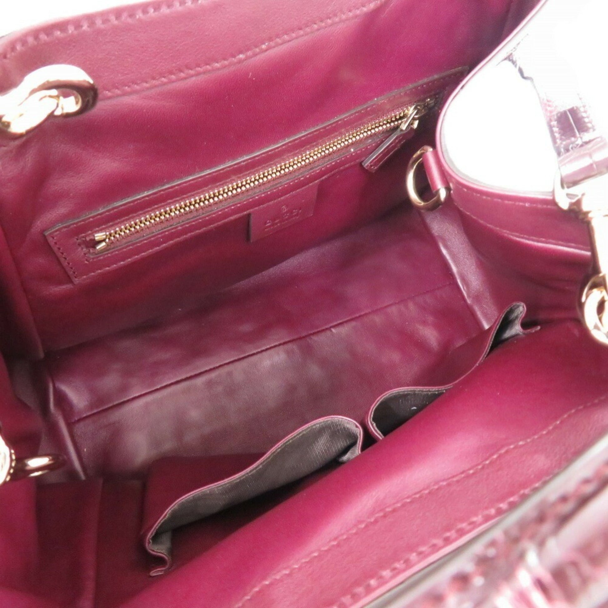 Gucci Purple Leather Tote Bag