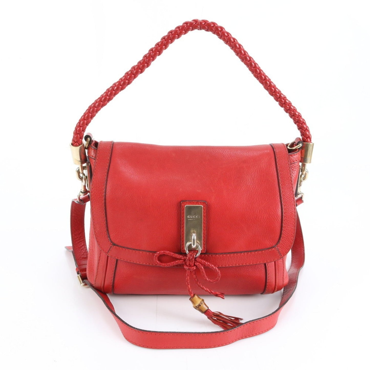 Gucci Red Color Leather Shoulder Bag